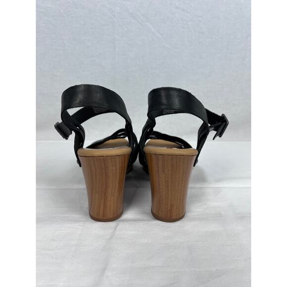 Korks Wooden Sandals Bagley Leather Platform Clogs Boho Chic Coastal Cowgirl - Picture 5 of 8